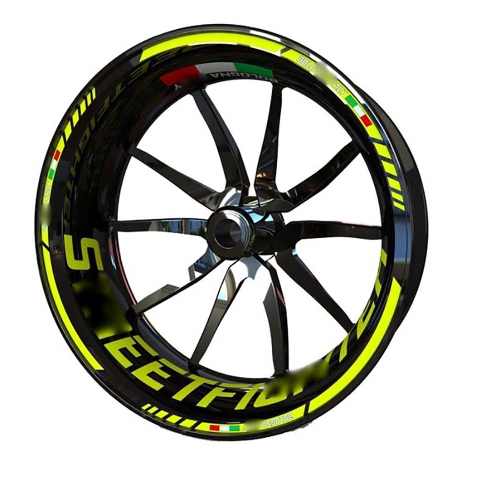 Motorcycle Inner Outer Wheel Hub Decal Decorative Rim Reflective Sticker for Ducati Streetfighter V4s V4 848 1098 Decorative(Color8)
