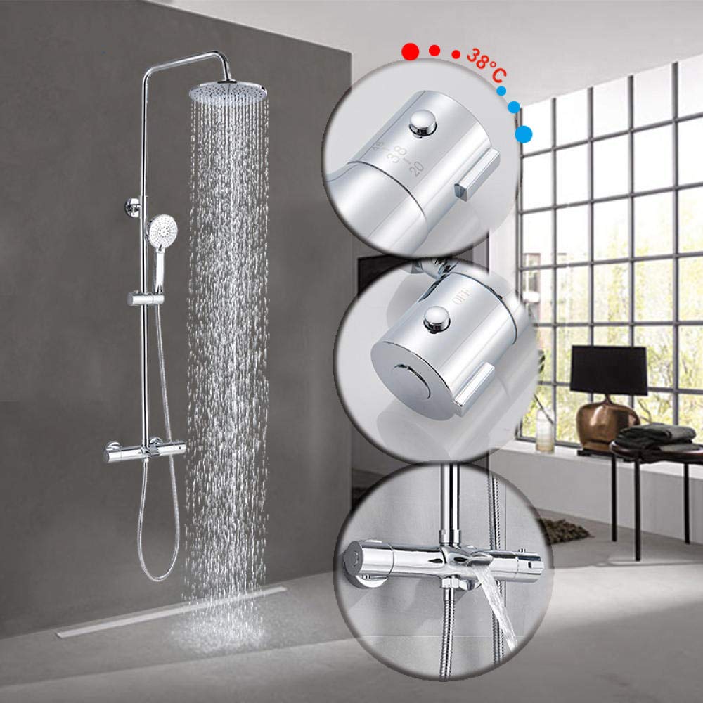 Pommeau de douche à effet pluie cascade et mitigeur thermostatique luxueux