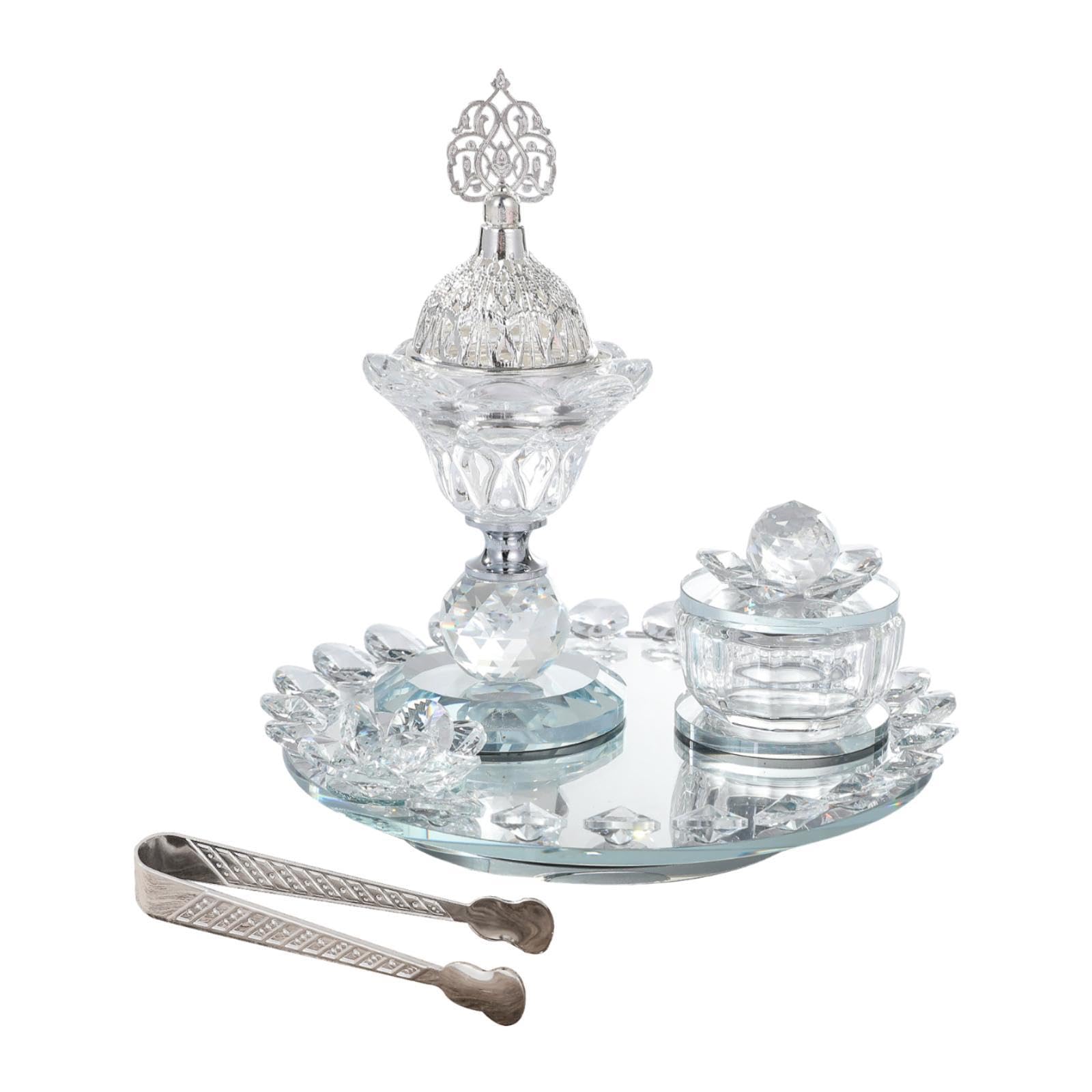 KESOTO Räuchergefäß Set Aus Glas mit Zange, Tischdekoration für Zuhause, Schlafzimmer, Büro