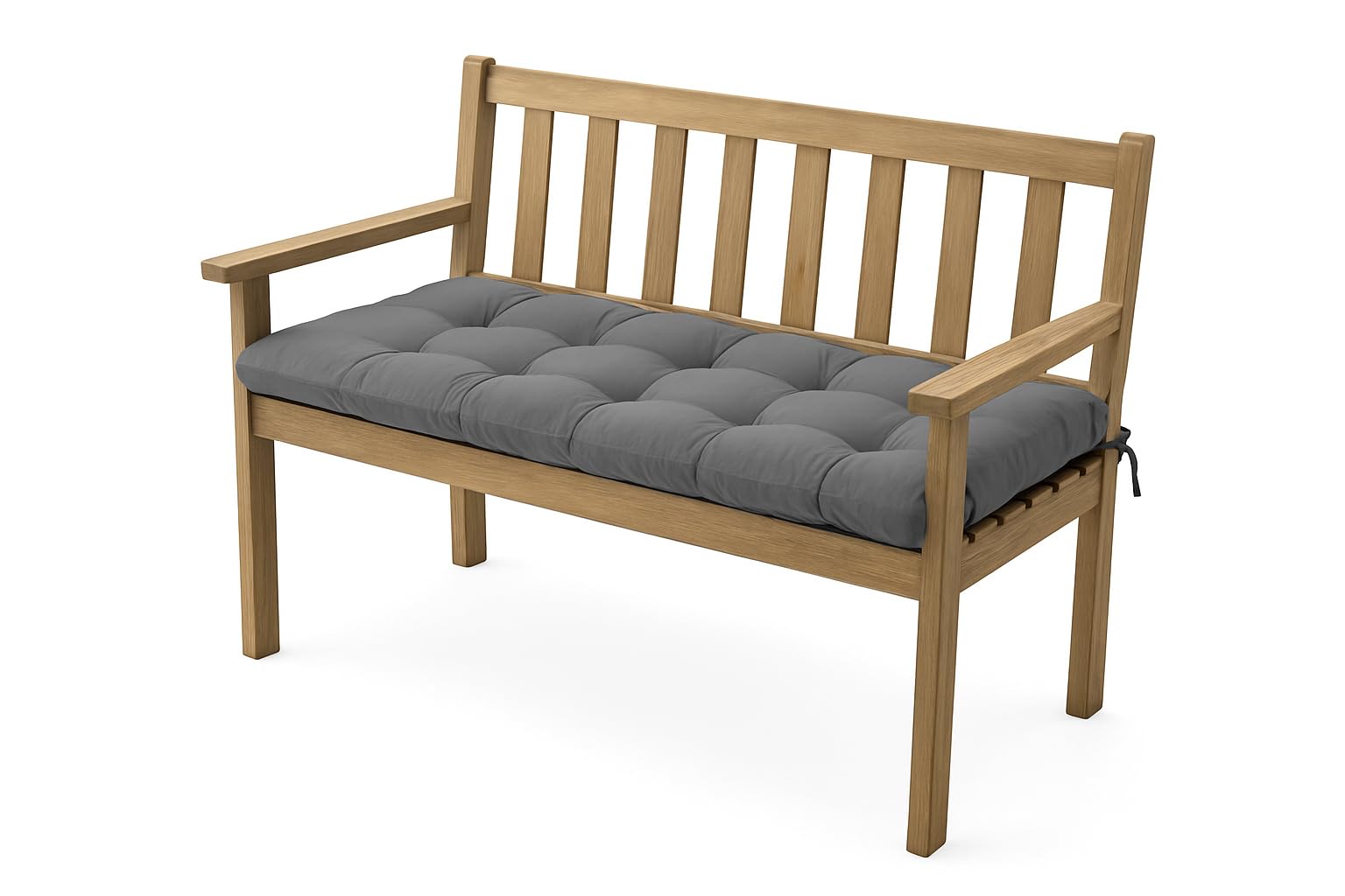 Daddy Cool Soft Tufted Indoor/Outdoor Furniture Bench Cushion 20x60 Inch, Swing Cushion with Durable Ties, Garden Patio Bench Pads & Balcony Backseat Pad for Sitting Pack of 1 Grey (Only Cushion)