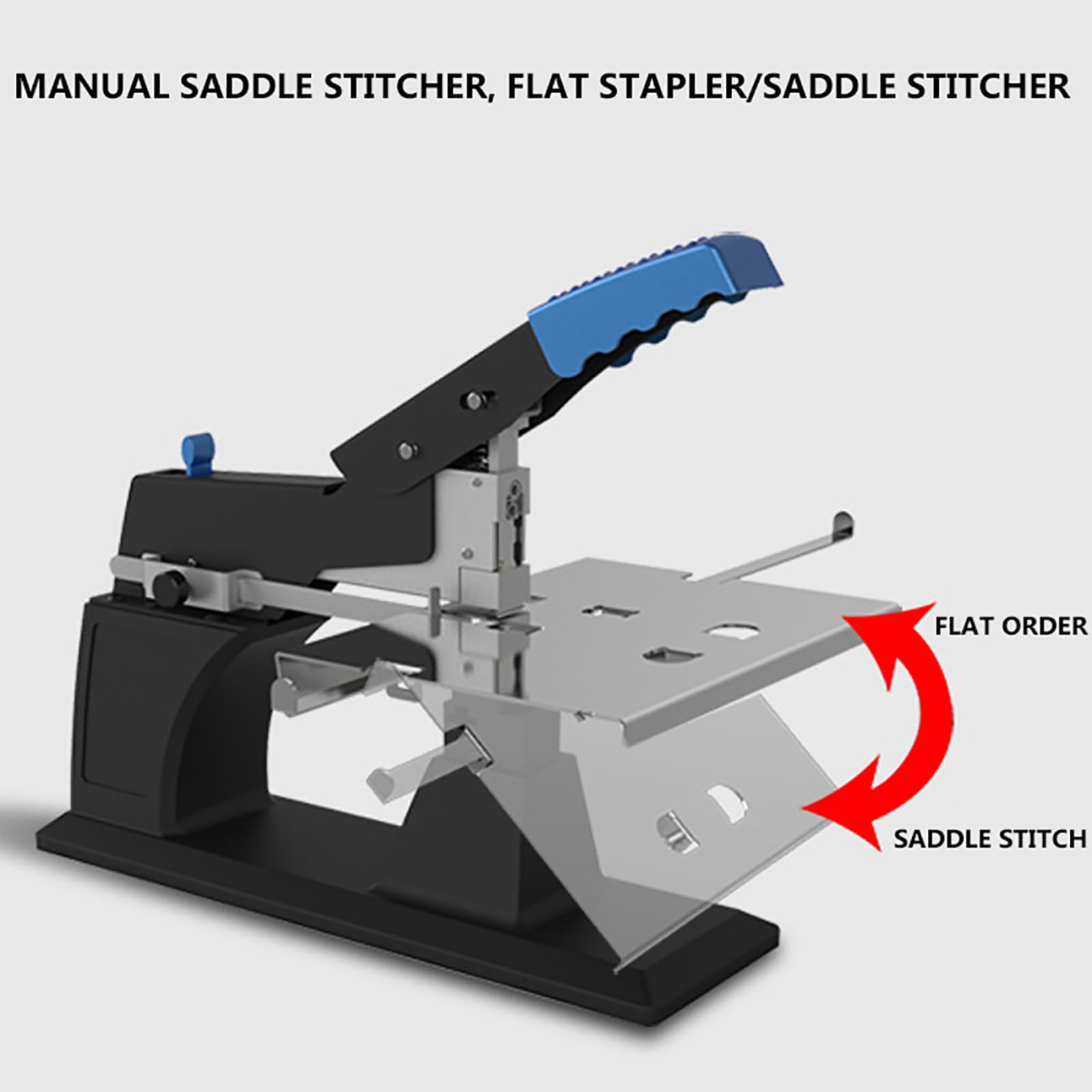Cucitrice da tavolo resistente, capacità 60 fogli, cucitrice piatta/a sella, manuale A3/A4, per opuscoli/cucitrice per ufficio e casa