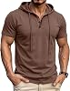 Sudadera de verano para hombre, manga corta, casual, fitness, con botones y cordón, ajustada, tipo muscle 1