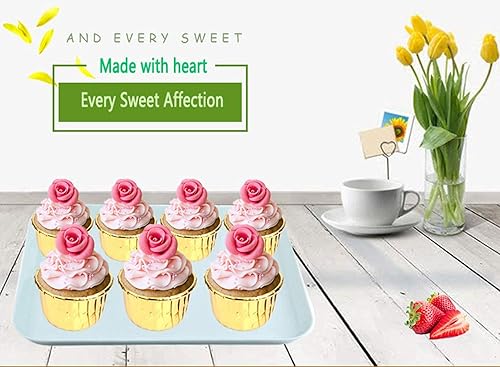 Miniatura 6 de Copas de papel de aluminio para cupcakes, 50 piezas desechables Ramekin MuffinBaking Tazas pequeñas tazas de aluminio para cupcakes Ramekin Holder