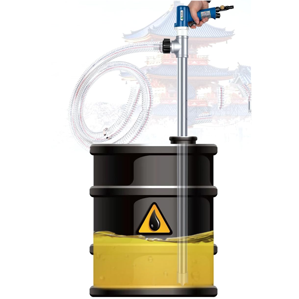 Pneumatische Ölförderpumpe, High Flow Edelstahl Fasspumpe für Diesel, Motoröl, Hydrauliköl, Industrie