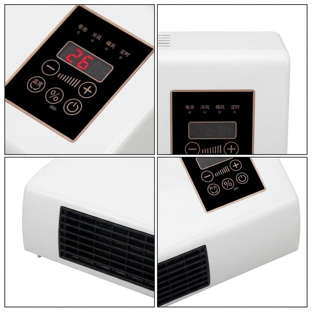 Termoventilatore Ceramico da Parete 2000W con WiFi - Riscaldamento Elettrico Silenzioso per Casa e Ufficio - Timer Settimanale e Telecomando - 54x20x13cm(US Golden Flower)