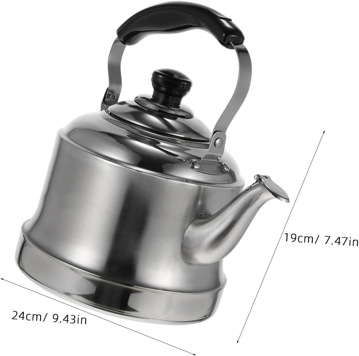 VALICLUD 304 Stainless Steel Tea Kettle Water Boiling Pot Easy Pour Spout Practical Sounding Teapot for Home Kitchen