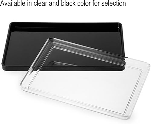 Miniatura 3 de Bandejas y platos rectangulares de acrílico duradero para cocina, bebidas, alimentos o baño (negro 13.4 x 8.7 x 1.0 in)