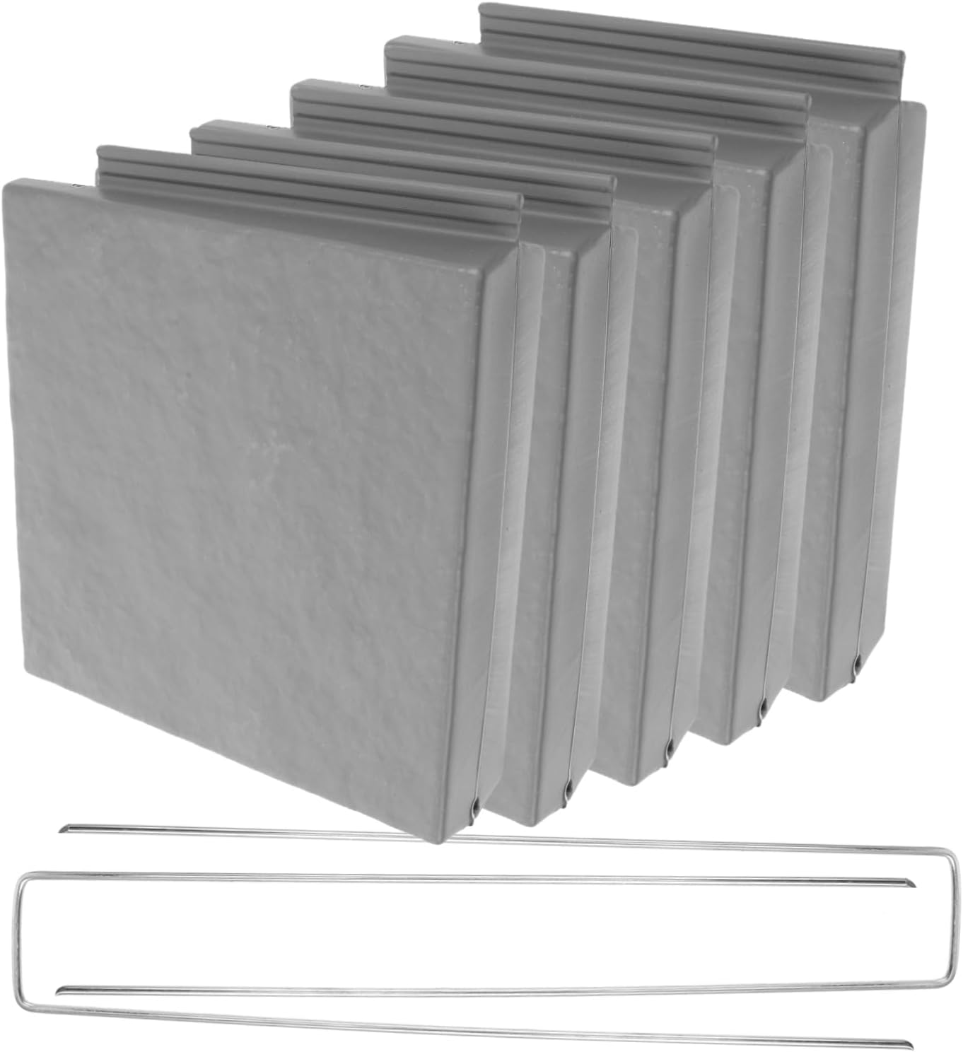 5pcs Decorative Garden Edging Border Imitation Stone Plastic Fencing with Anchoring Spikes for DIY Landscaping Lawn Flower Beds Pathways and Patios Weather Resistant and Elegant