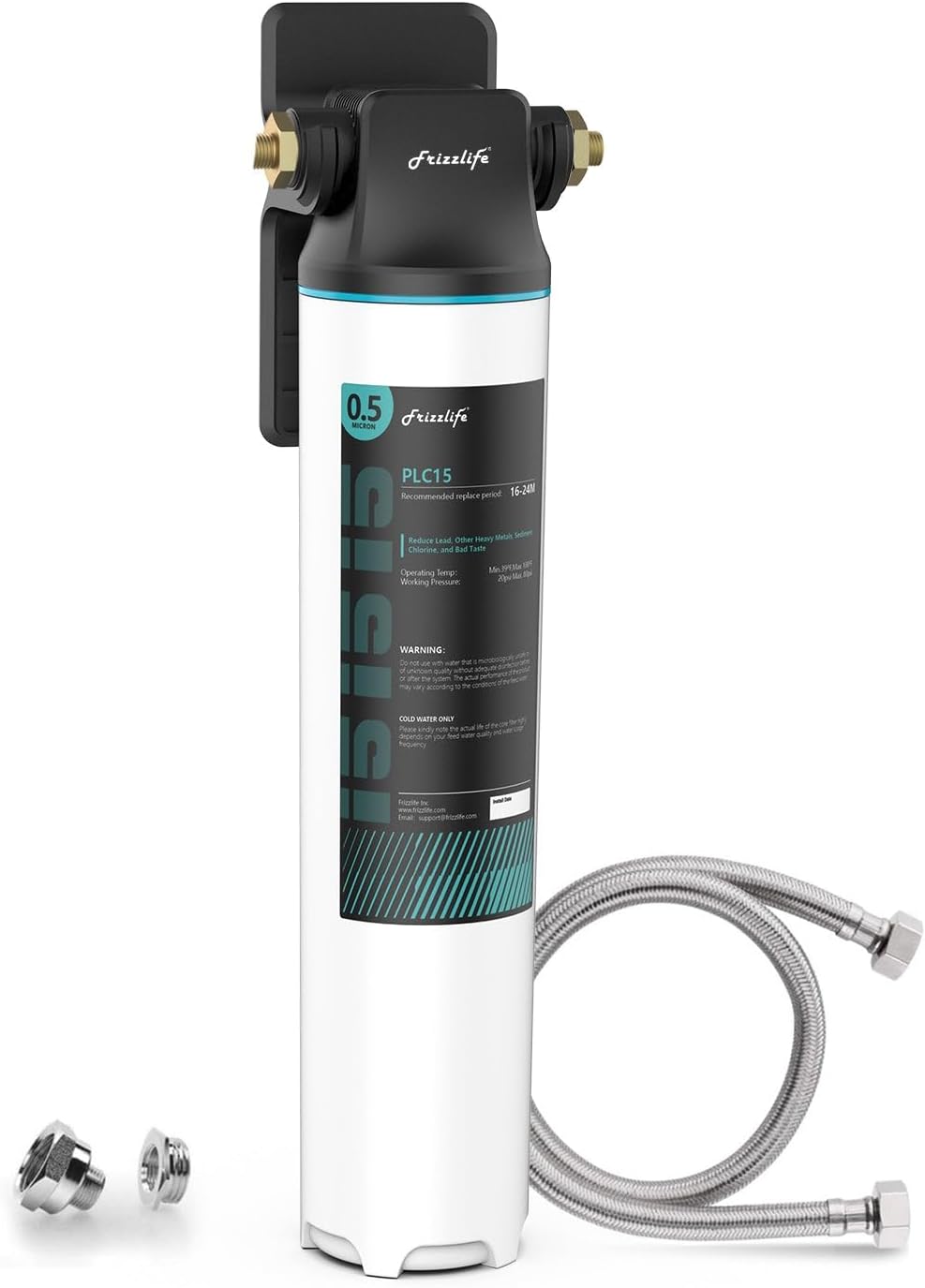 - SW15 Under Sink Water Filter System, NSF/ANSI 53&42 Certified, Reduces 99.99% Lead, Chlorine, Bad Taste & Odor, Inline Water Filter, 16K Gallons High Capacity, 0.5 Micron, USA Tech