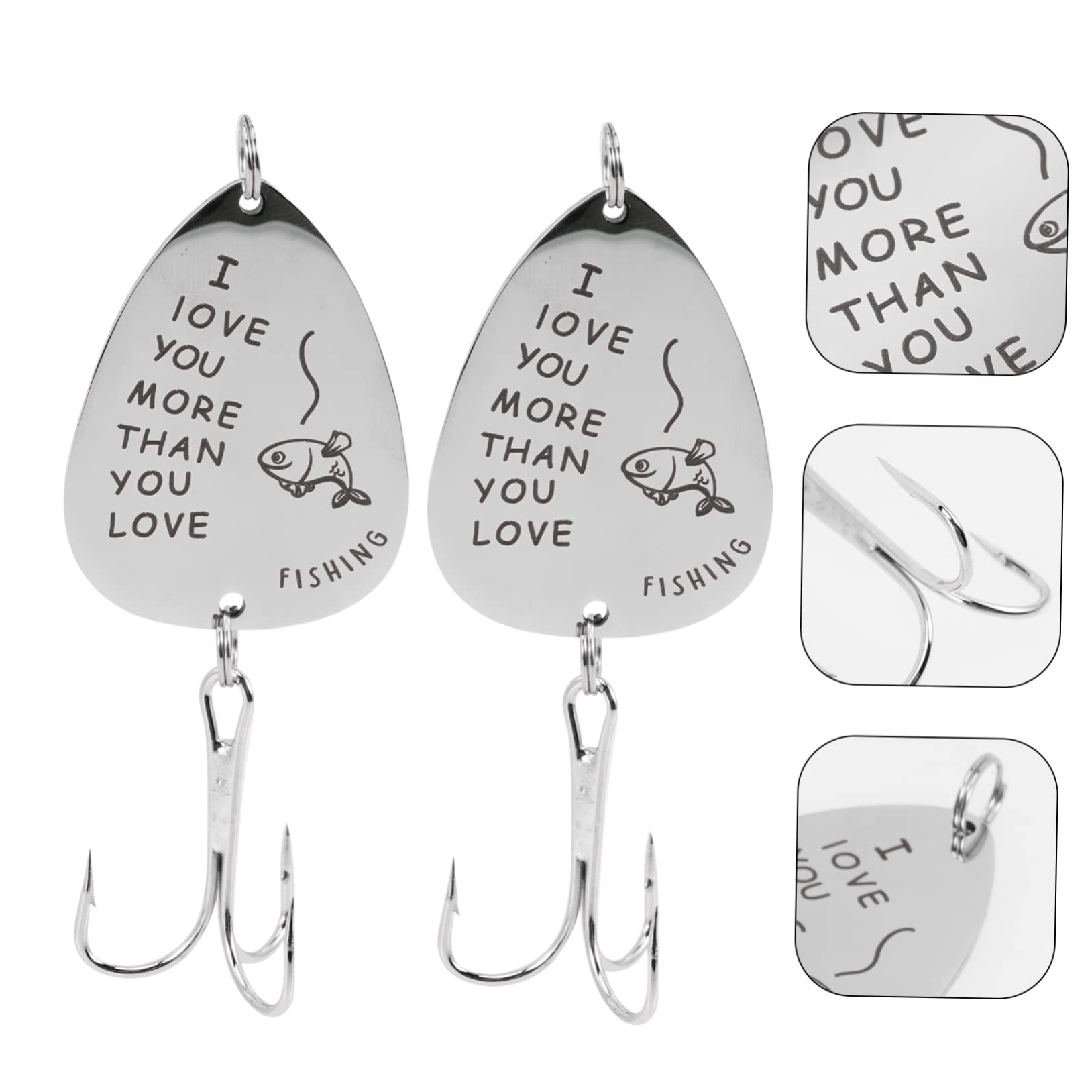 BESPORTBLE Porte-clés Hameçon Multifonction Fisherman Pêcheur Grand Pere Pliant Pinces Canne À Pêche Appât Crochet De Pêche De Voyage Petit Hameçon Acier Inoxydable