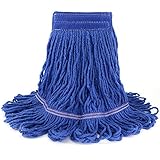 Loop-End Commercial String Mop Head, 6 Inch Headband, Mop Head Replacement for Home, Industrial and Commercial Use (Blue)