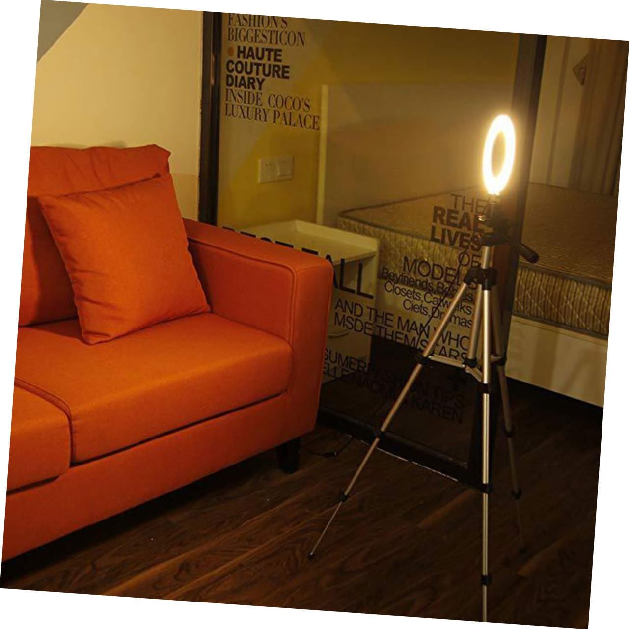 Led Light with Tripod Stand Dimmable Phone Holder for Streaming Photography Multi-Functional USB Powered Lighting