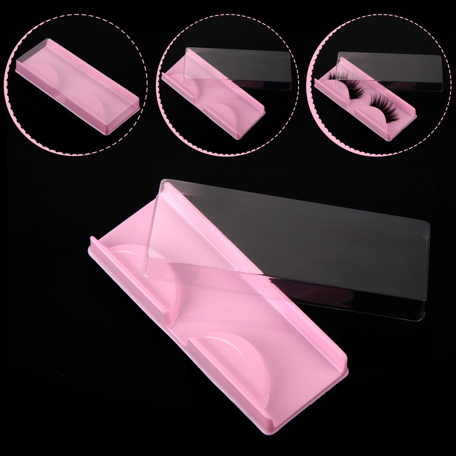 50 Packs False Eyelash Storage Box Empty False Eyelash Care Storage Case Box Container Holder Plastic Lash Cases Makeup Organizer - Image 3