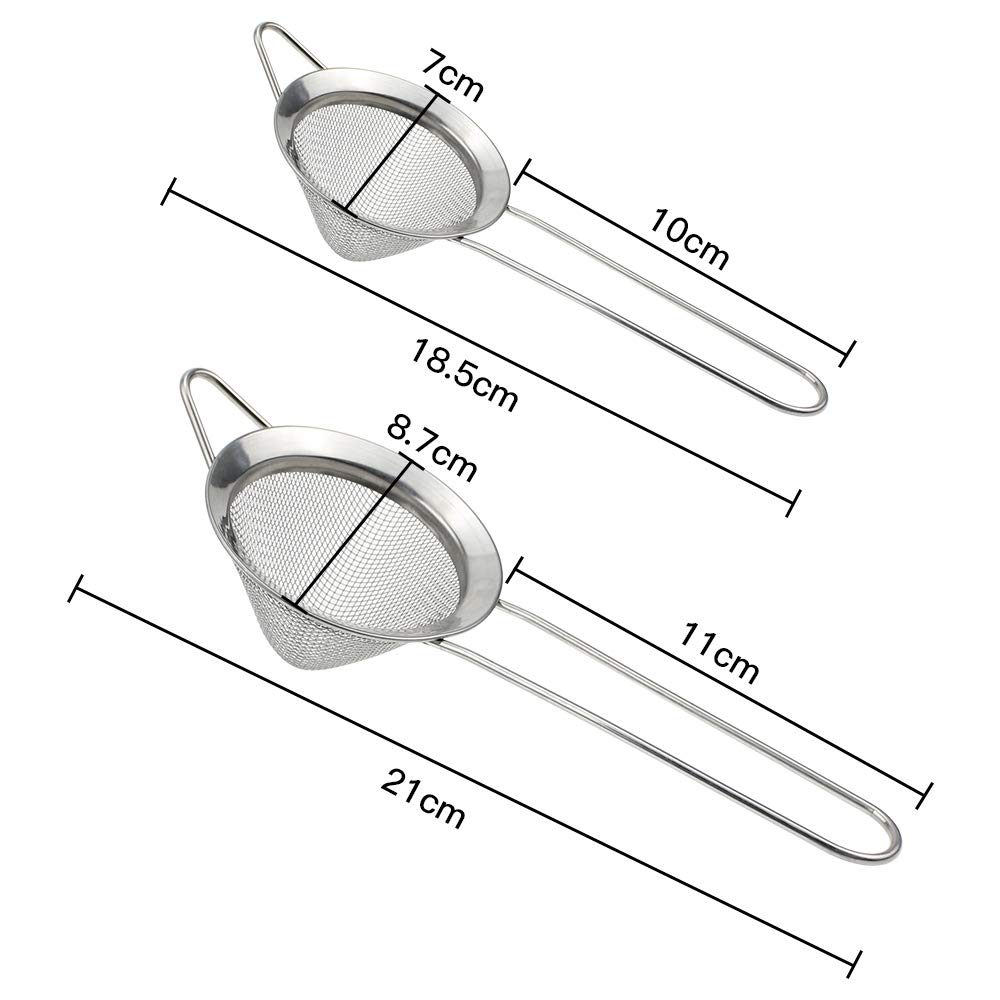 Colino Da Cocktail In Acciaio Inox - Set Di 2 Pezzi Per Bar E Casa | Filtro Per Bevande Con Setaccio - Foto 9