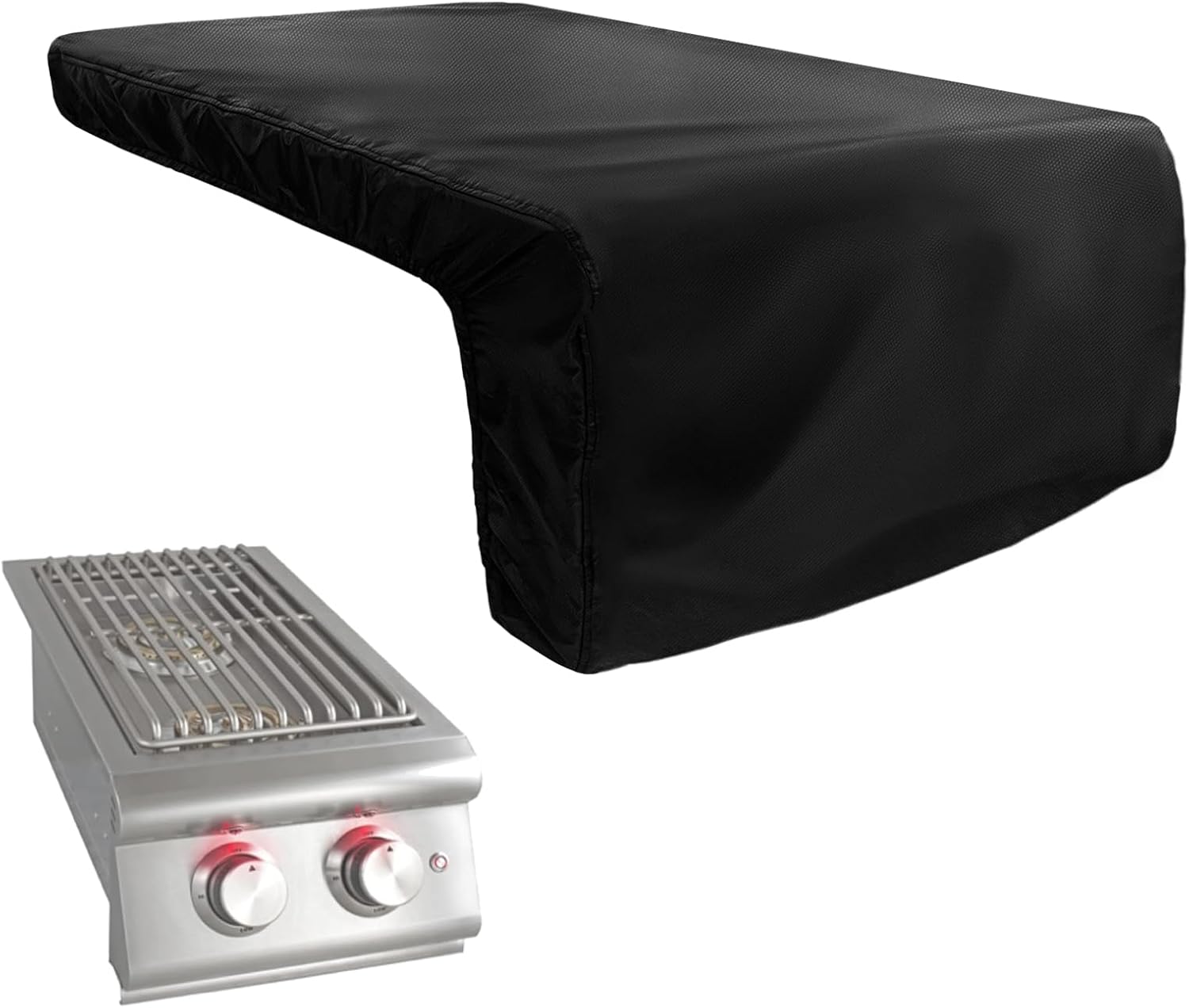 Cover for Blaze Premium LTE Built-in Double Side Burners - 2SBBICV,Heavy Duty 600D Waterproof Outdoor Grill Burner Cover with Plush Lining,Suitable 24''L x 13''W x 11''H,Black