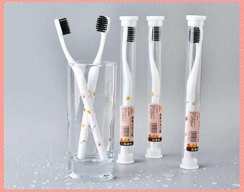 Miniatura 5 de Juego de 10 cepillos de dientes de viaje con mango de fibra de bambú suave