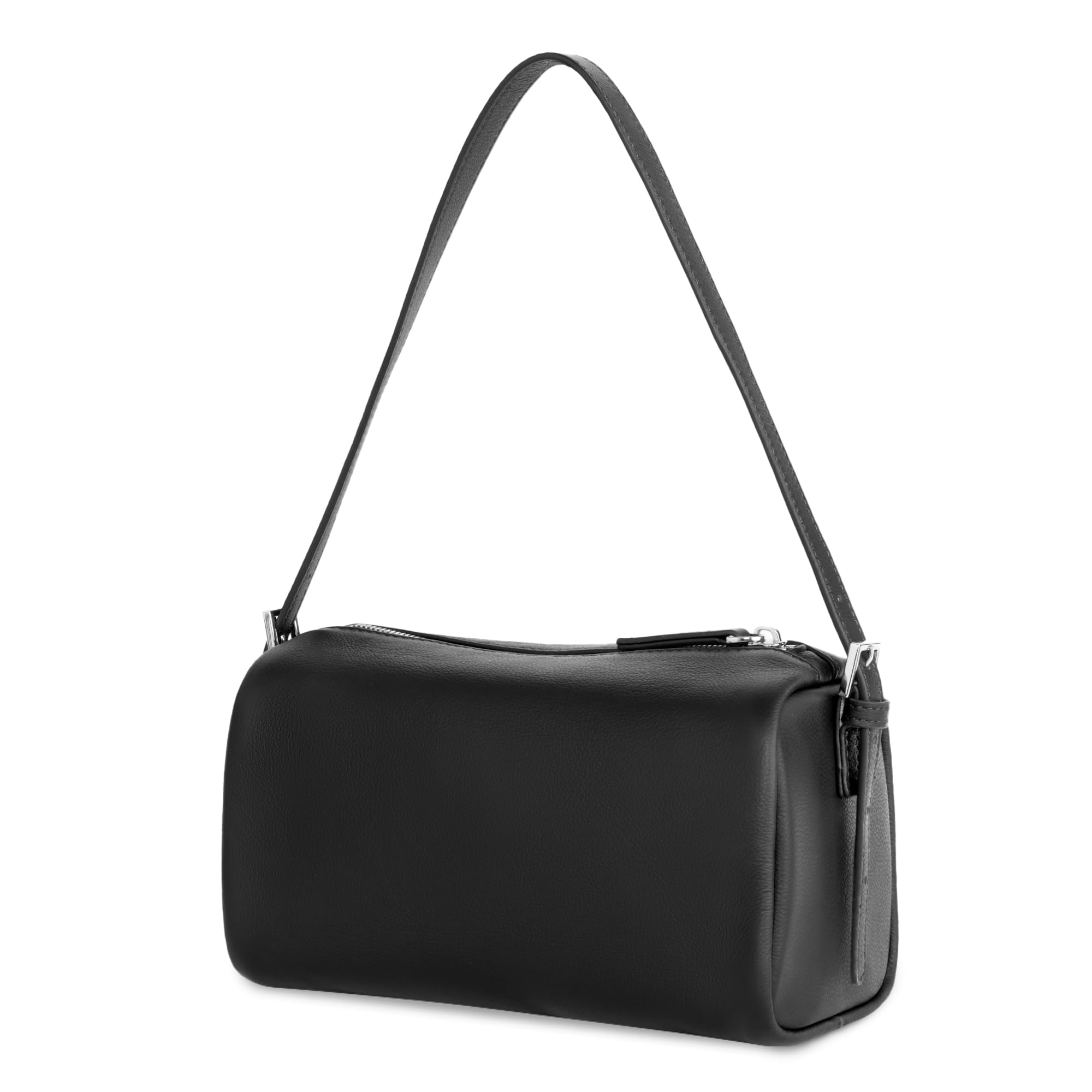 befen Borsa a Tracolla da Donna in Vera Pelle, Piccola Borsa Hobo da Spalla, Piccola Borsa Cilindrica in Pelle con Protezione RFID e due Cinturini