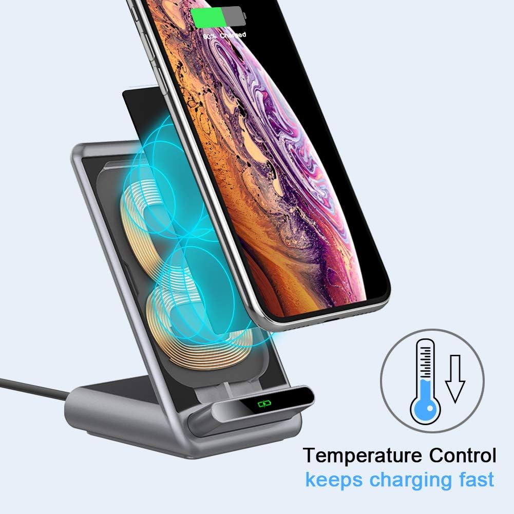 yootech 7.5W/10W/15W Fast Wireless Charger,Wireless Charging Stand with Quick Adapter Compatible with iPhone 14/14 Plus/14 Pro/14 Pro Max/13/SE 2022/12,15W LG V35,10W Galaxy S21/S20/S10,Pixel 3/4XL