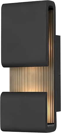 Hinkley Contour 15" 16W Integrated LED Outdoor Small Wall Lantern, Black