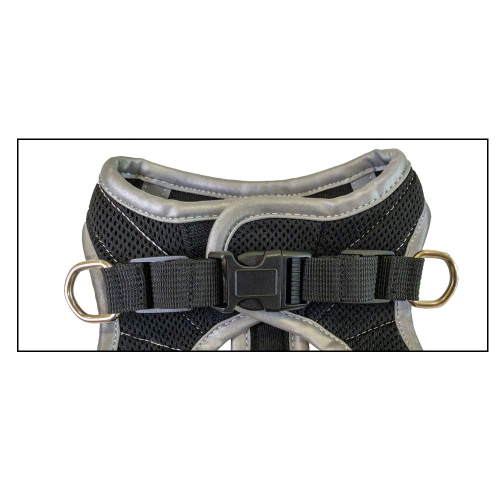 Croci C5081644 - Pettorina Riflettente Per Cani, Multicolore (Nero), M, 1 Pezzo