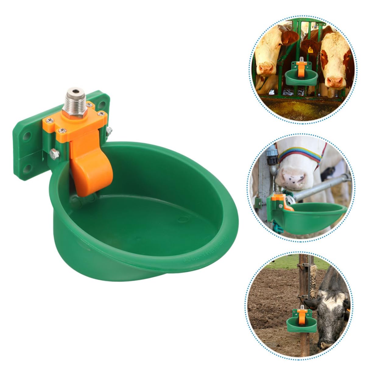 Ciotola Automatica per Bere per Bestiame 2 Pezzi Plastico Verde | Forma a Ciotola, Manutenzione Semplice, Uso in Ambienti Agricoli E'aperto per Bovini Eevamenti