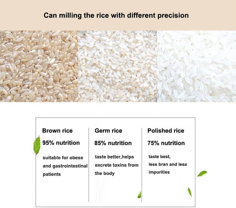 Rice Milling Machine, Automatic Rice Bran Separator, 500W Rice Husker Sheller Grinder,for Home and Restaurant