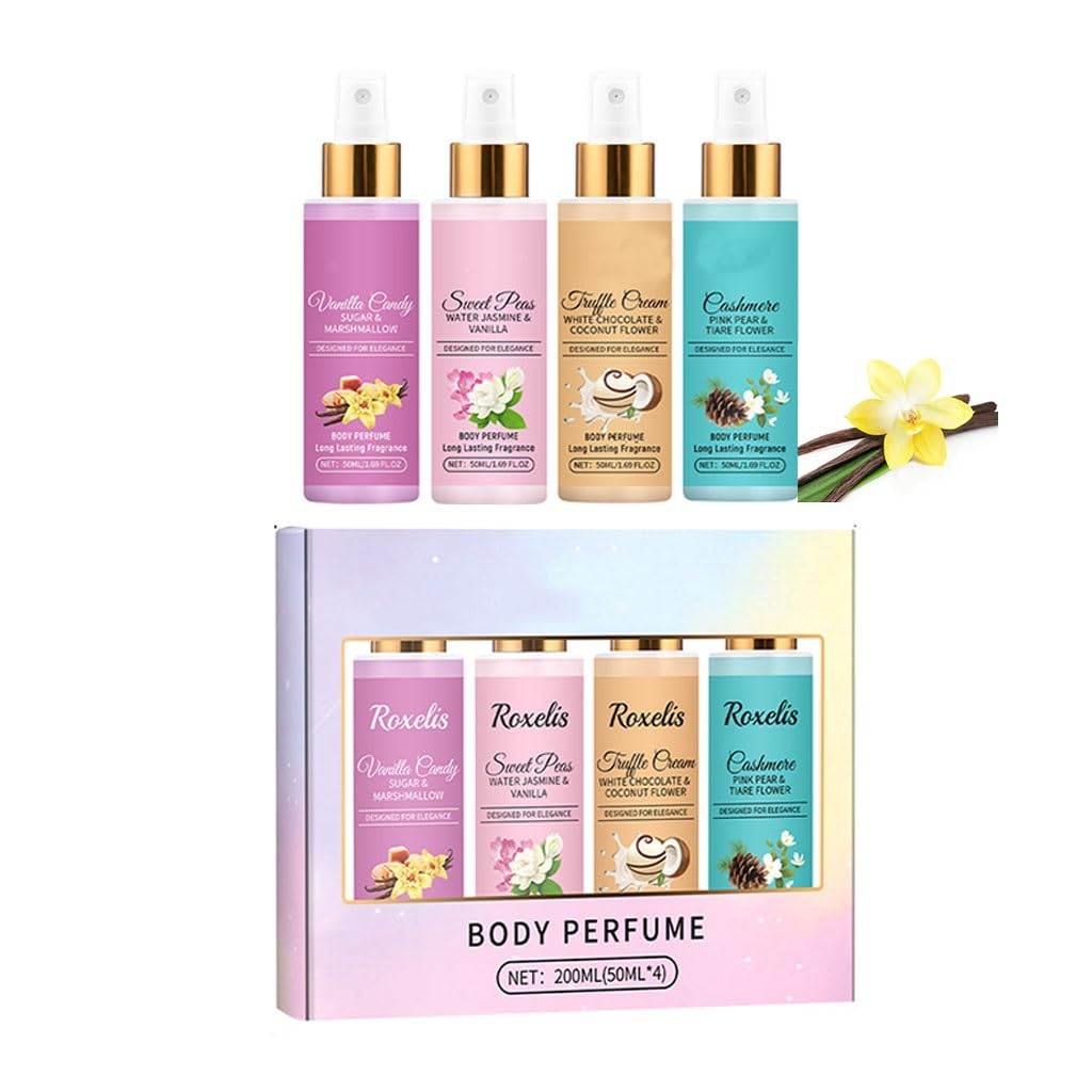 4-Piece Body Fragrance Spray Set - Unique Sweet Scents, Multi-Layered, Long-Lasting Freshness(3pcs)