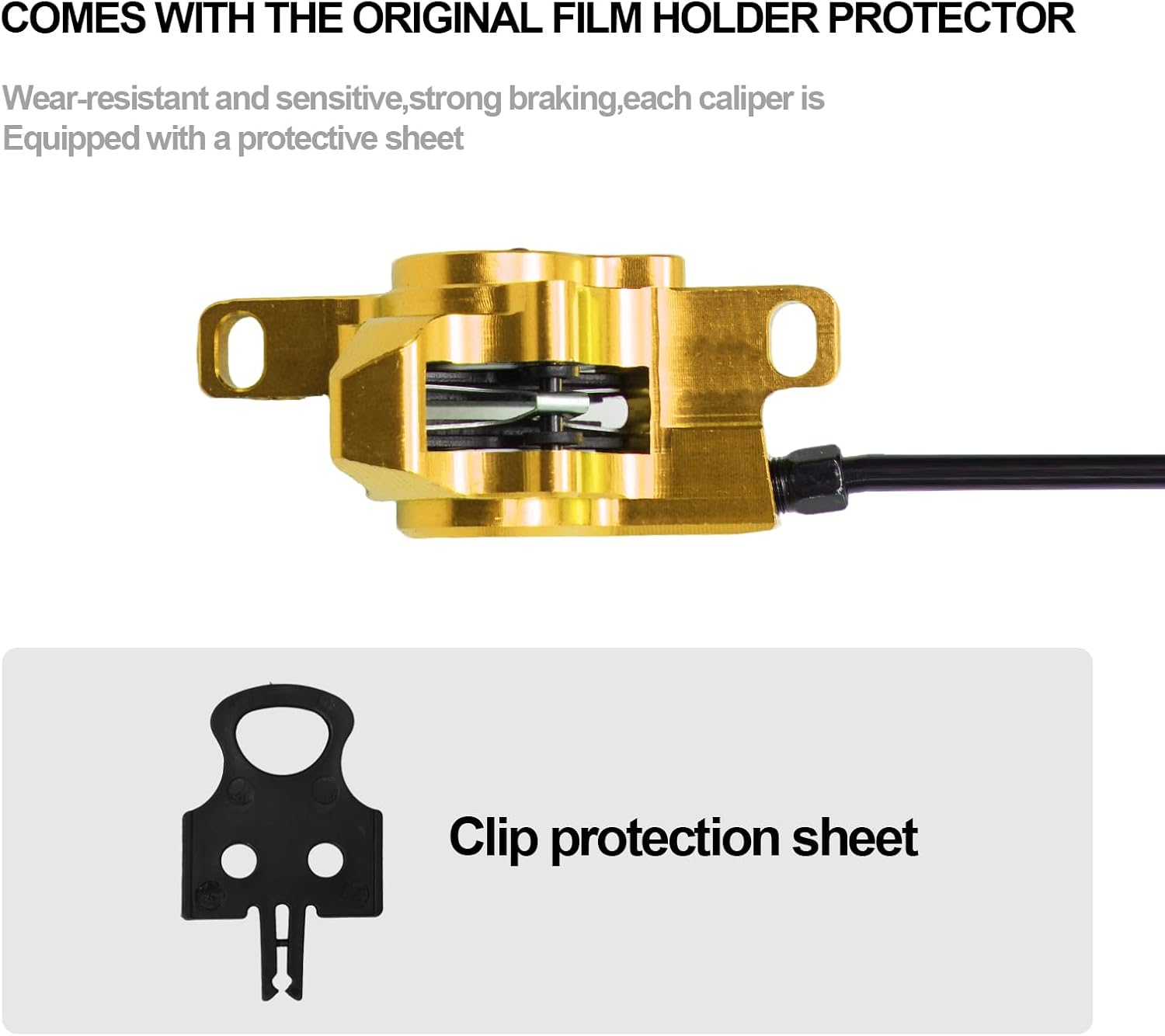 C5X2 Post Mount Brake 2-Piston Hydraulic Disc Brake Set (Gold) Aluminum Alloy Compatible with MTB and Road Bikes