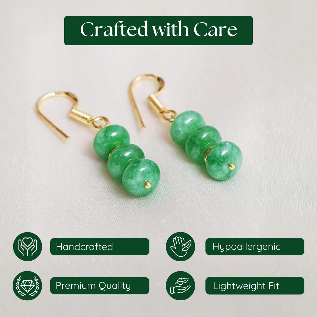 Gempires Lightweight Beaded Earrings Handmade Gemstone Jewelry Hypoallergenic Gold Plated Dangling Earrings For Women - Image 4