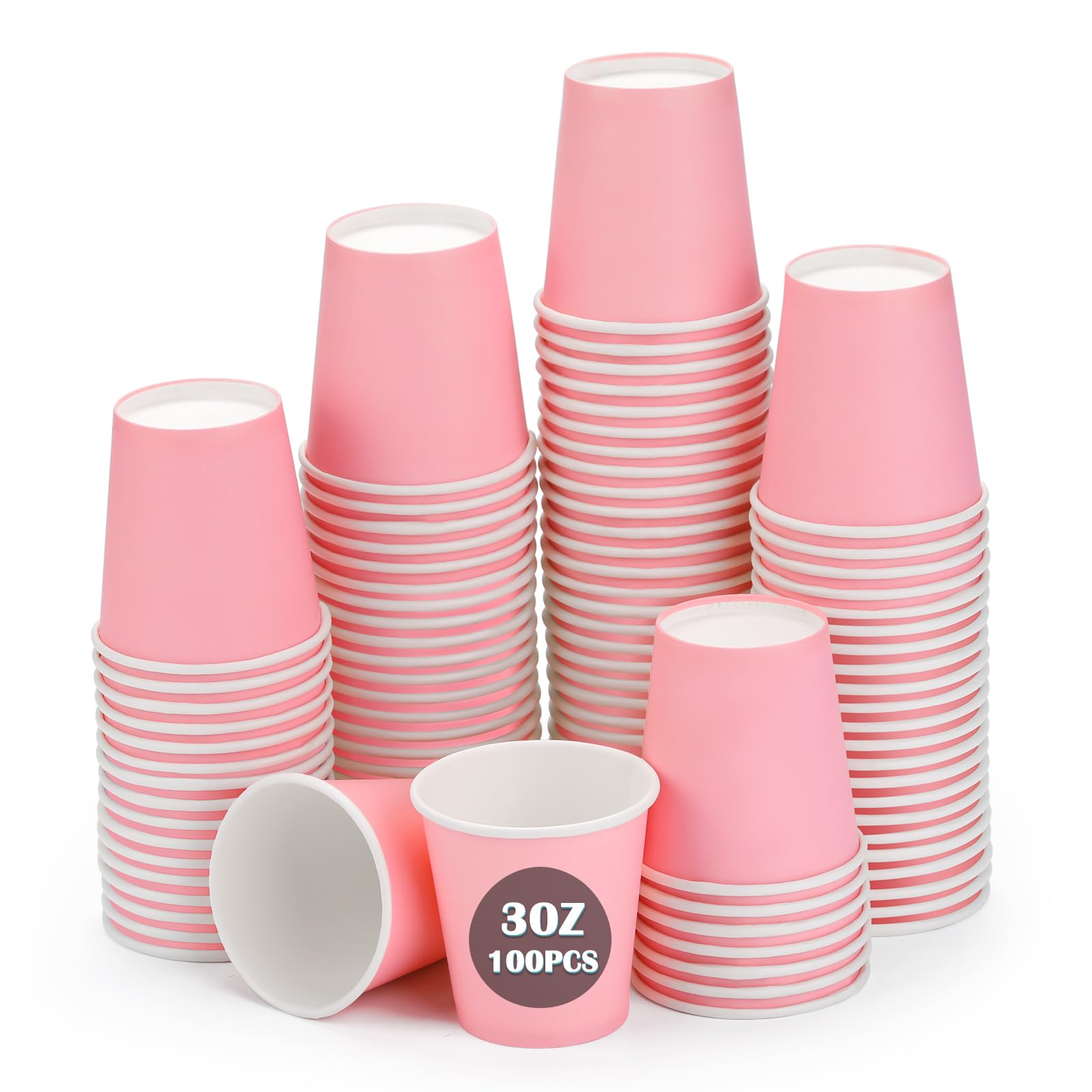 Wuadua 3 oz Bathroom Paper Cups 100 Pack Small Disposable Mouthwash Cup