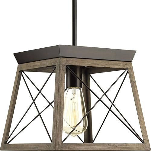 Vista 33 de Progress Lighting Briarwood Collection - Mini-colgante costero (grafito), color negro
