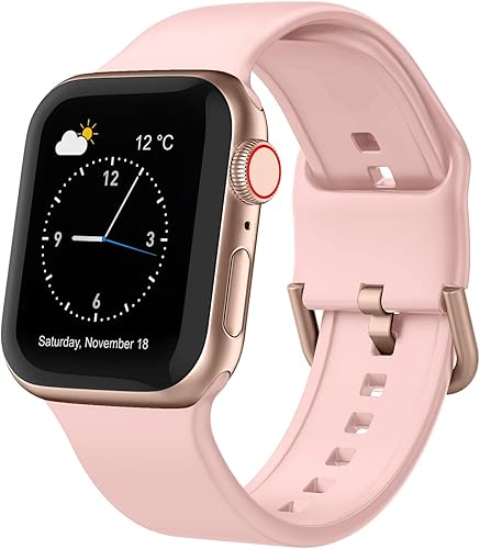 Miniatura 18 de Correa deportiva para Apple Watch, 49, 46, 45, 44, 42, 41, 40 y 38 mm, correa de silicona suave, cierre clásico, reemplazo para iWatch Series 11