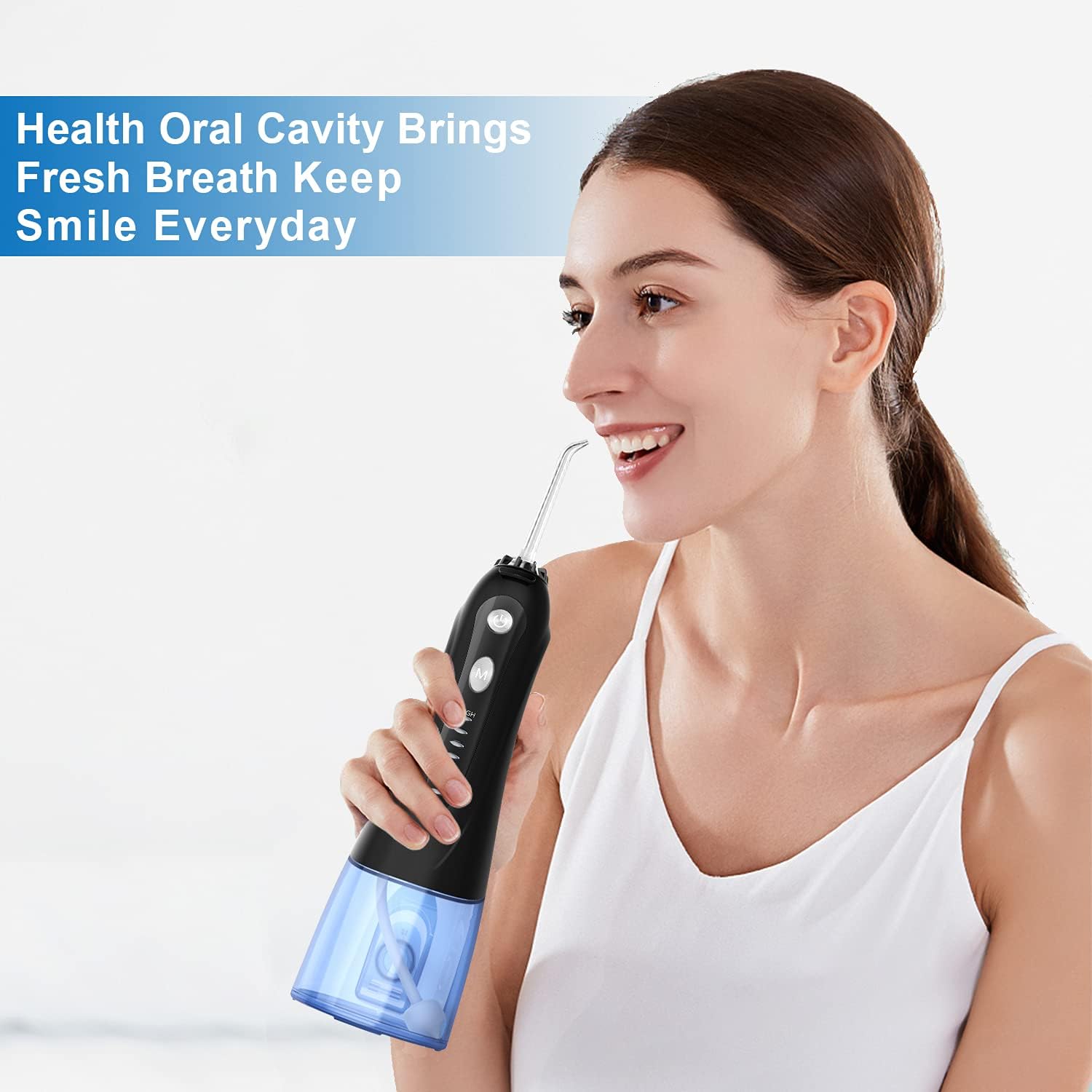 SANTALA Water Flosser Cordless, 5 Modes Professional Soft High Water Pressure Oral Care Teeth Cleaner, IPX7 Waterproof Oral Irrigator for Home and Travel, Powerful Battery Life, 5 Jet Tips : Beauty & Personal Care