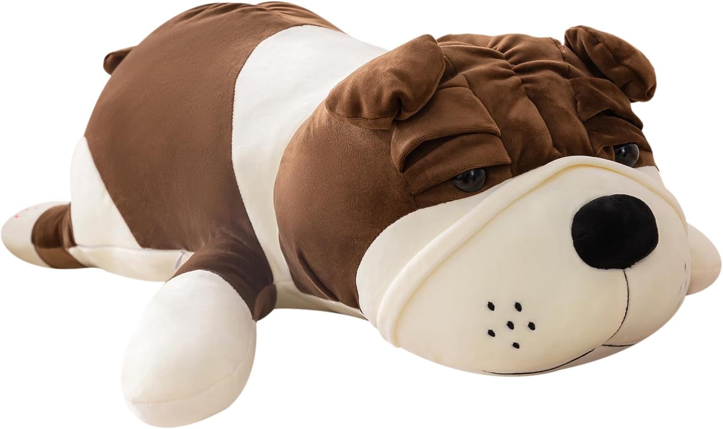 Giant Plush Dog Pillow 31" Super Soft Stuffed Animal - Large Brown Dog Plushie for Bed, Couch,Home Decor,Cuddling Pillow for Adults & Kids (Brown 80cm)