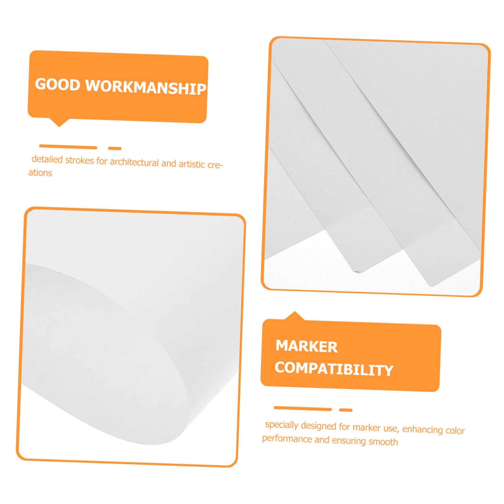 SEWACC Papier à Dessin 100 Feuilles, Blanc, pour Marqueurs, Croquis