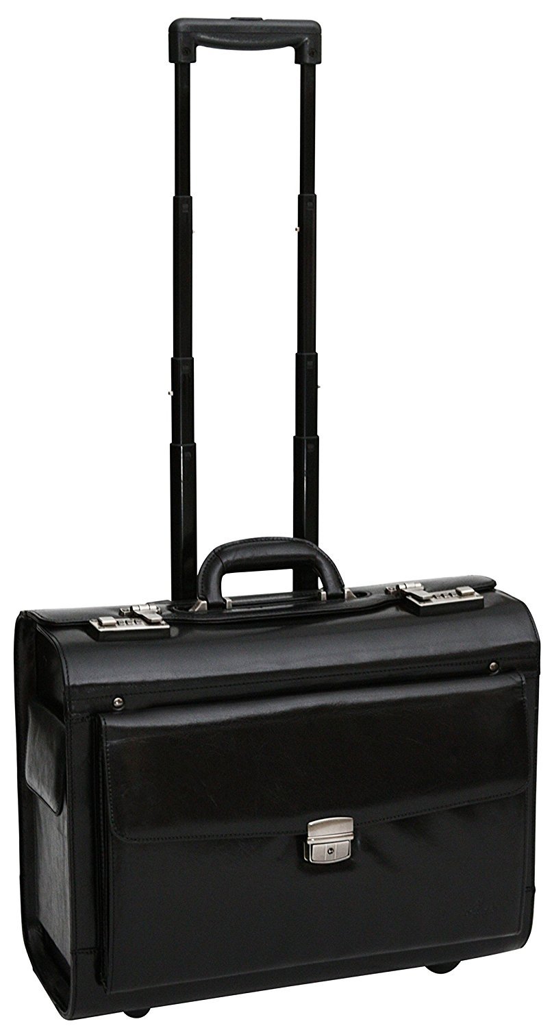 Buy S Babila Top Grain Leather Wheeled Pilot Case Briefcase Flight