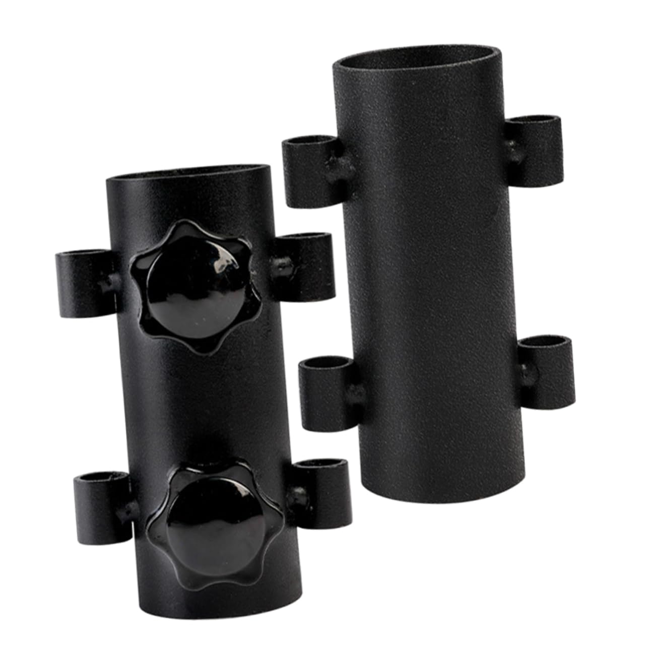 INOOMP 4 Set Sky Stand Fixer da Sole al di Fuori Prato Spiaggia di Grandi Dimensioni Porta Palo da Esterno Porta Canna da Regolabile Porta Baldacchino Acciaio Nero 2 Pezzi*4