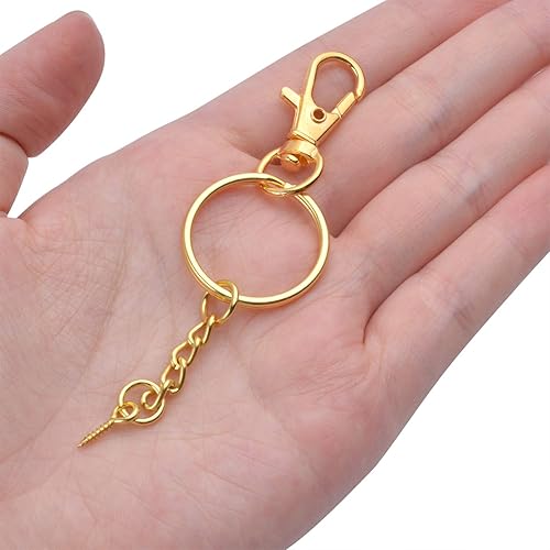 Miniatura 3 de Broches de pinza de langosta y llaveros con juego de cadena, 25 cierres giratorios con gancho a presión y 25 llaveros con cadena y pasadores de ojo