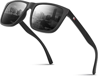 Sunglasses Mens Womens-Polarised Sun Glasses Men-Black Sunglasses-UV400 Protection-Classic Retro Vintage
