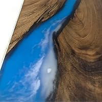 Vista 39 de Mesa de epoxi transparente, mesa de sofá con forma cuadrada, mesa auxiliar de resina de madera, mesa de centro de madera con borde natural para sala