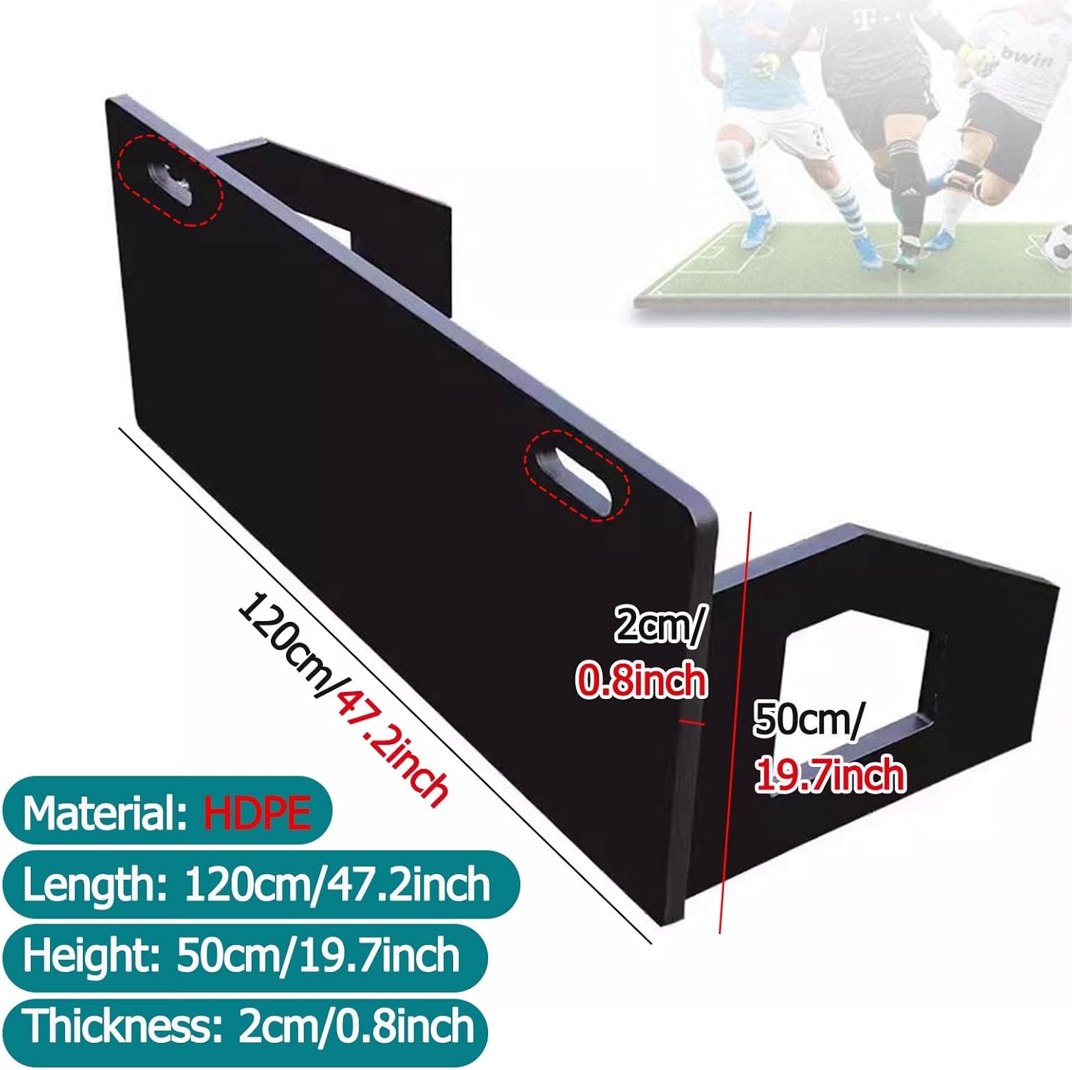 Large Soccer Rebounder Training Board,Heavy Duty Foldable Sports Soccer Return Ramp/Soccer Practice Equipment, for Ball Passing Training (Blue 100cm/39.4inch)