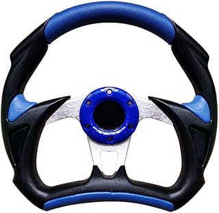 idain Universal Fit 320mm/12.5 inch Diameter Racing Style Leather Steering Wheel Interior Steering Wheel (Blue)