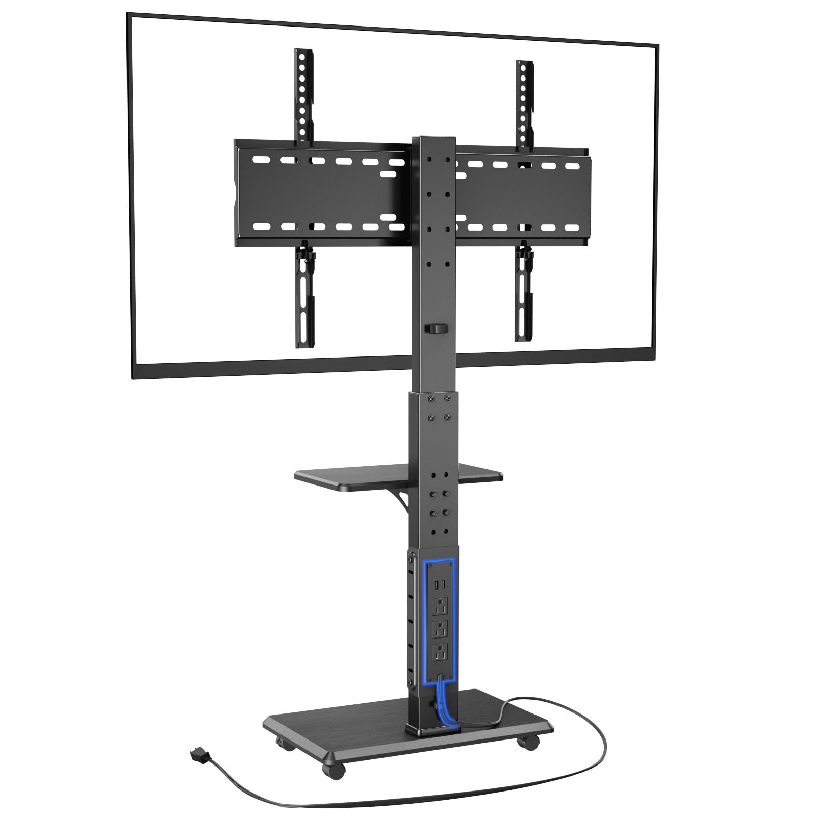 Afaloona Rolling TV Stand with Power Outlet for 32-75" TV, Max Load 110 lbs