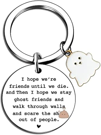 Miokkley Halloween Keychain, Friend Keychain for Women, BFF Key Chain Stainless Steel Christmas Friendship Gift for Bestie