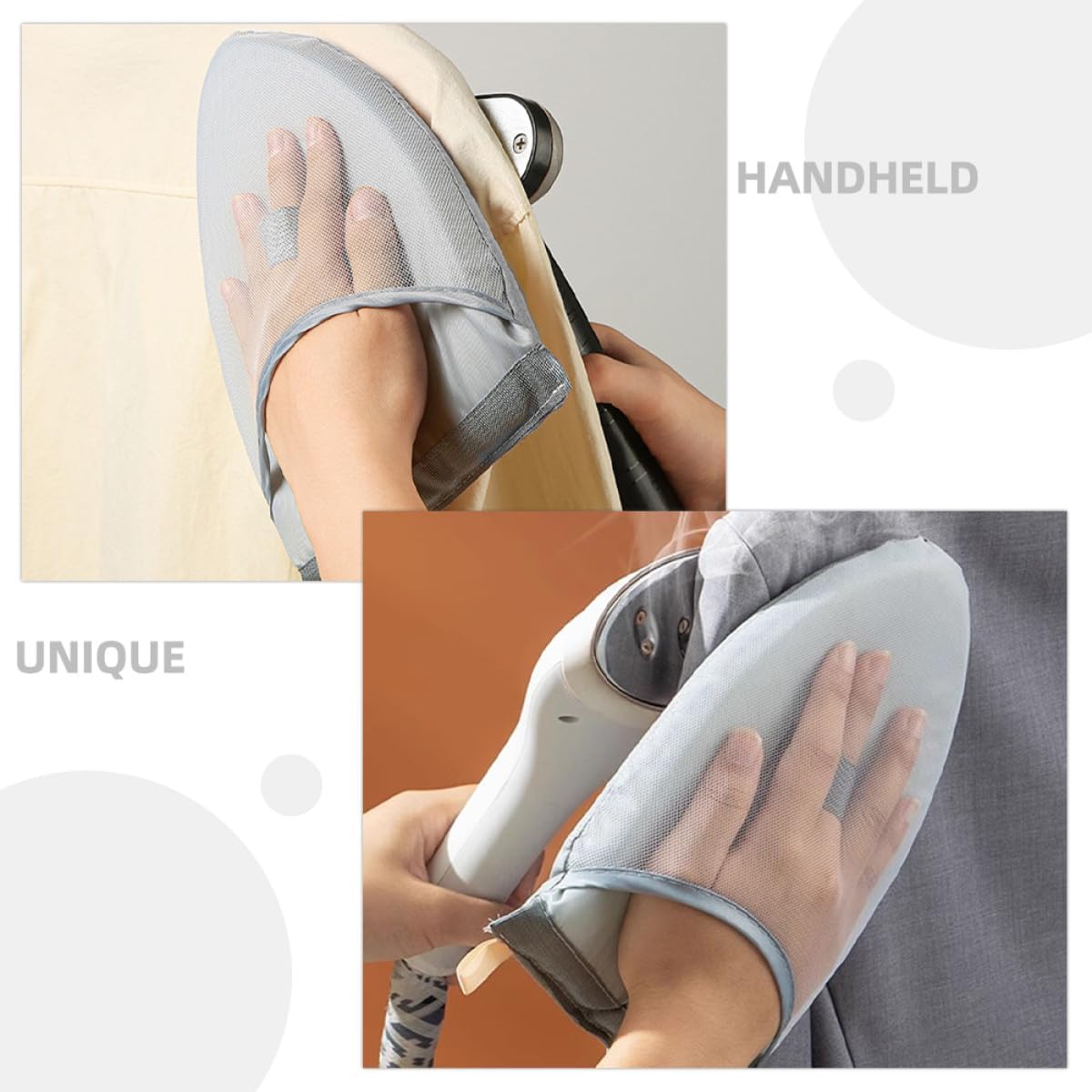 HOMSFOU Garment Steamer Ironing Glove Small Heat Resistant Steam Glove with Finger Loop for Clothes Steaming Accessories Portable Handheld Steamer Mitt for Travel and Home Use