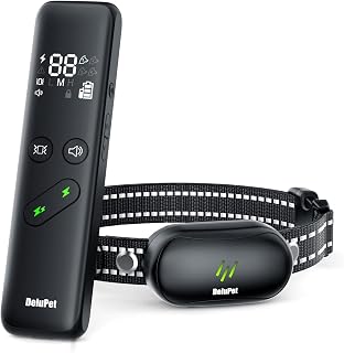 Delupet Dog Shock Collar with 1600FT Remote - Rechargeable Waterproof E-Collar, 3 Safe Modes, Fits 10-110lbs All Breeds