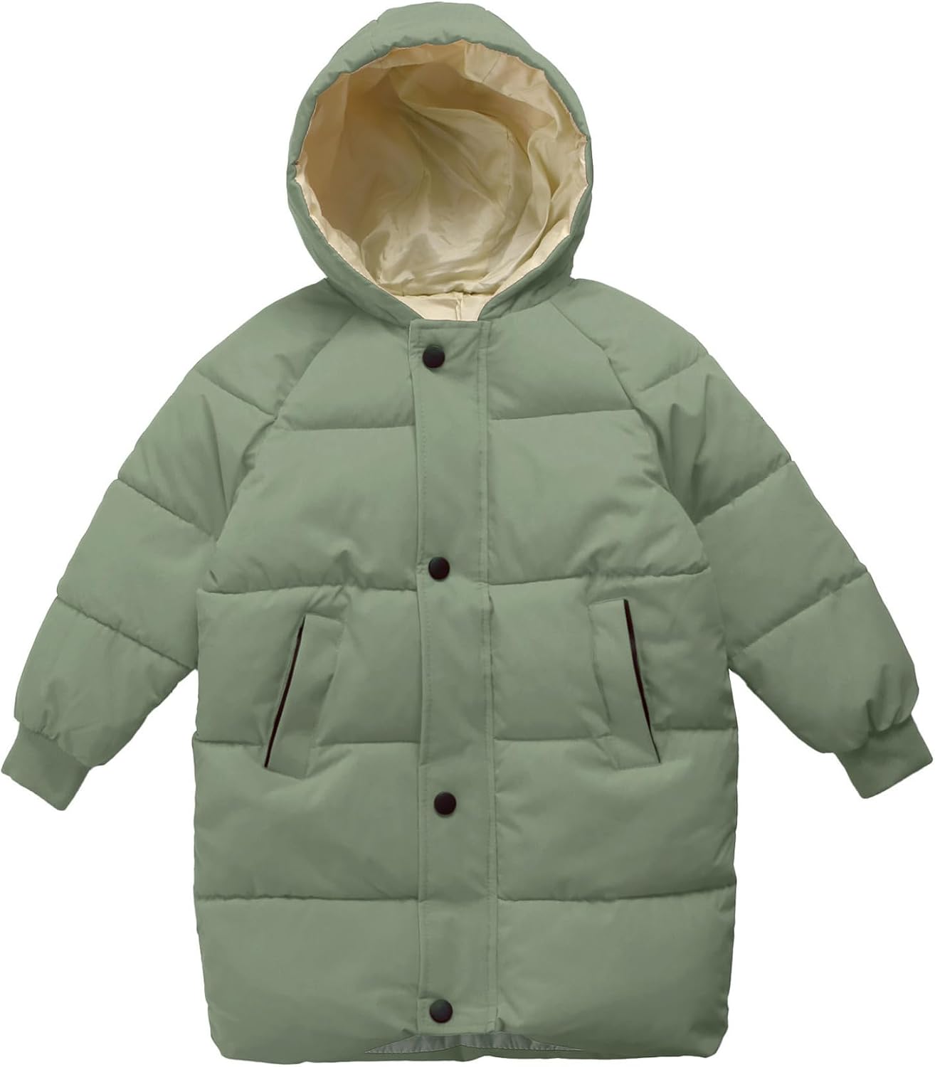 Kids Girls Boys Hooded Puffer Jackets Casual Long Sleeves Thick Padded Coats Winter Lightweight Warm Outerwear