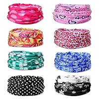 GOTRUST 8 Stück Gedruckt Bandanas Multifunktionstuch, Wahl Kopftuch, Stirnband Multifunktionstuch Schal UV Residenz für Yoga,Wandern,Reiten,Motorradfahren