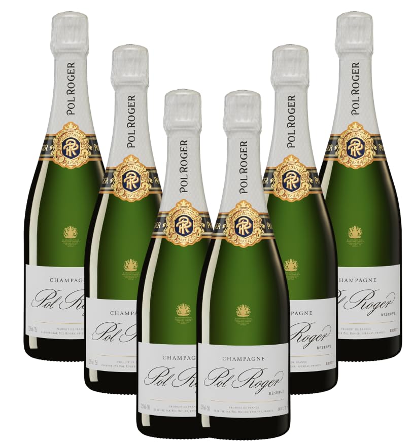 Pol Roger Brut Réserve - Lot de 6 bouteilles de 75 cl avec étuis - Champagne