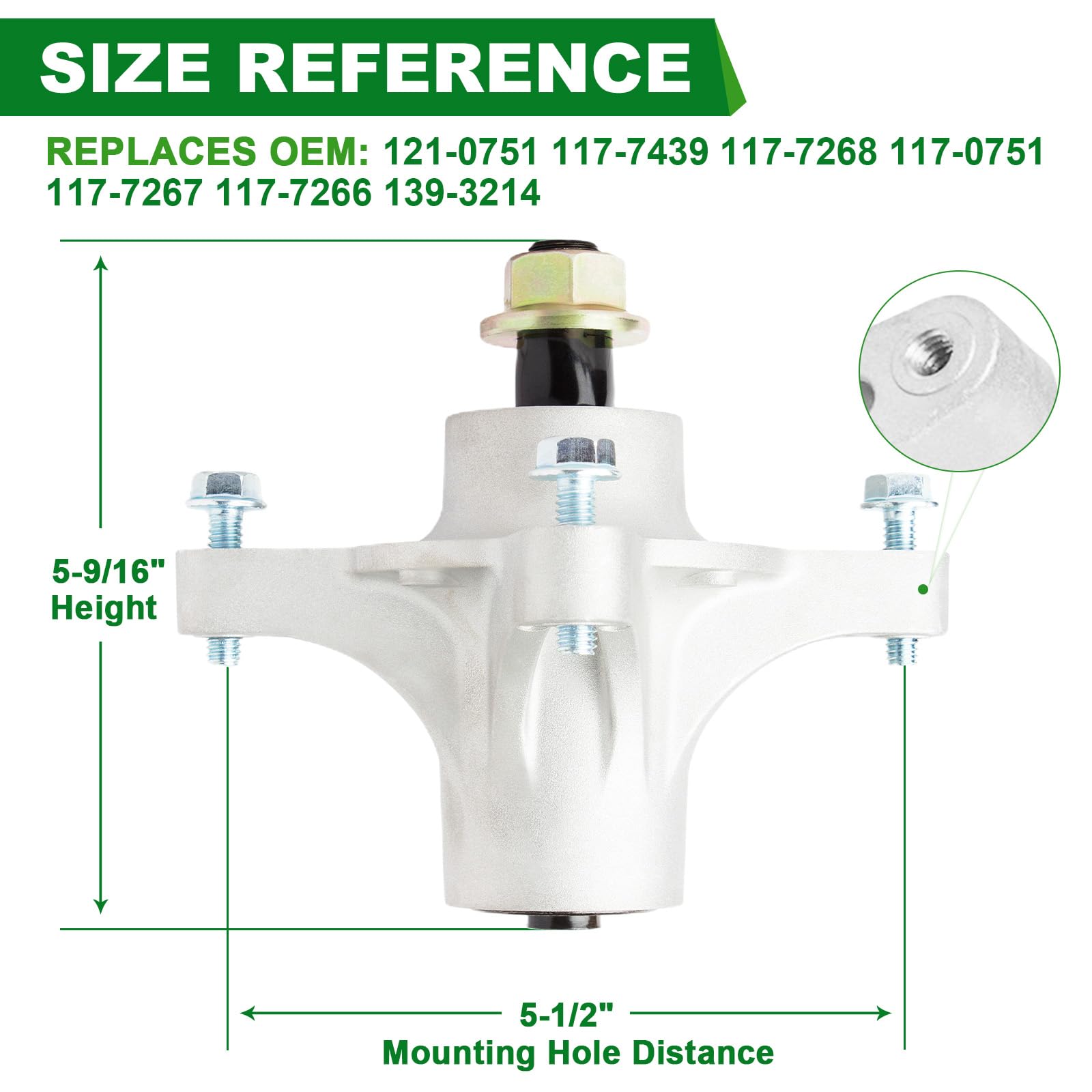 Kit de reconstrucción de cubierta para husillos, cuchillas, correa de polea a cortador de tiempo ro Z5000, Z5020, Z5030, incluye 3 husillos 117-7268, 3 cuchillas 110-6837-03 112-9759-03 1/2 pulgadas 1